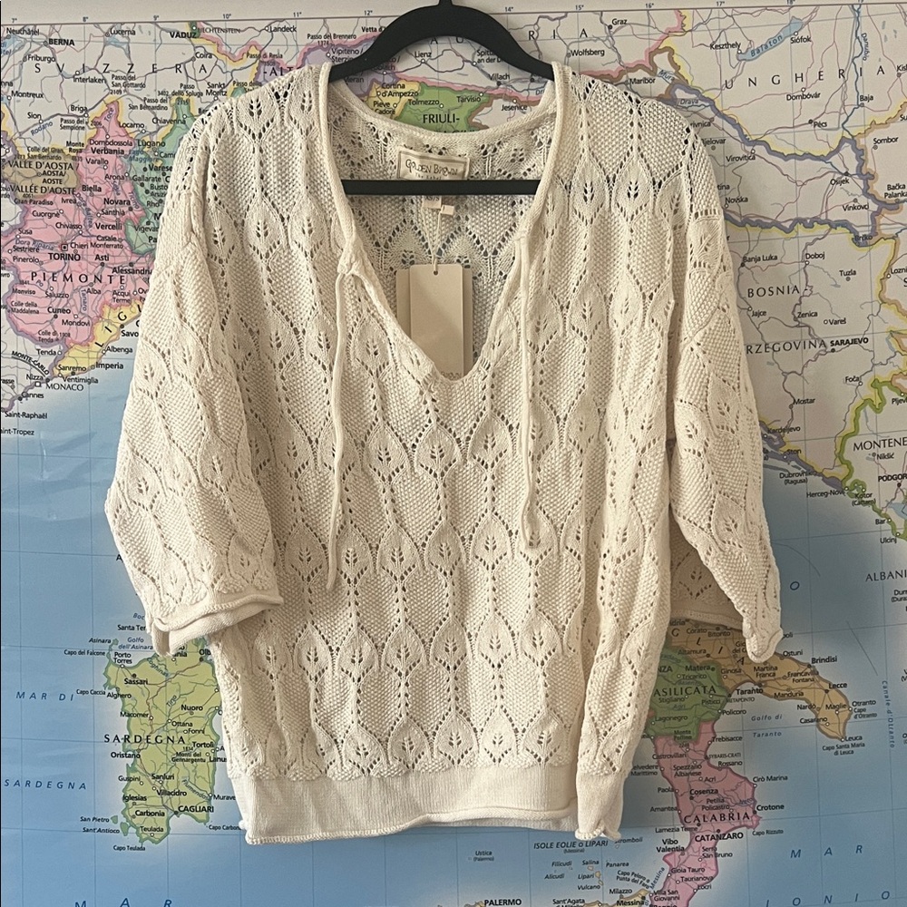 Golden Brown The Label Cotton Knit Sweater
